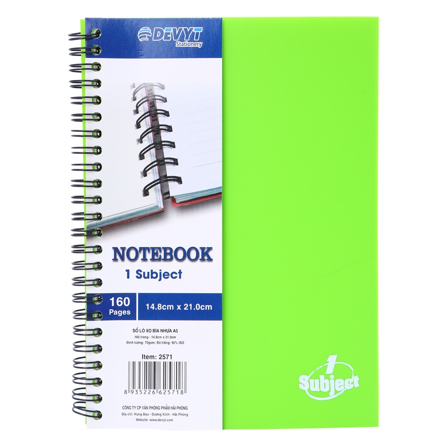 Sổ Lò Xo NoteBook Devyt A5 160 Trang 2571