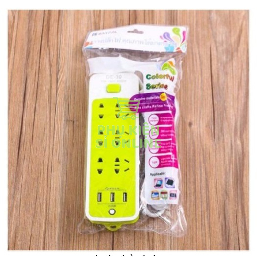 Ổ cắm điện XANH LÁ thông minh tích hợp 6 phích cắm, 3 cổng usb, có công tắc nguồn và đèn báo đa năng, an toàn