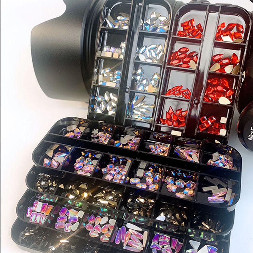 [Hàng mới về] Phụ kiện đá đầy màu sắc thời trang để trang trí móng tay nghệ thuật thủ công
