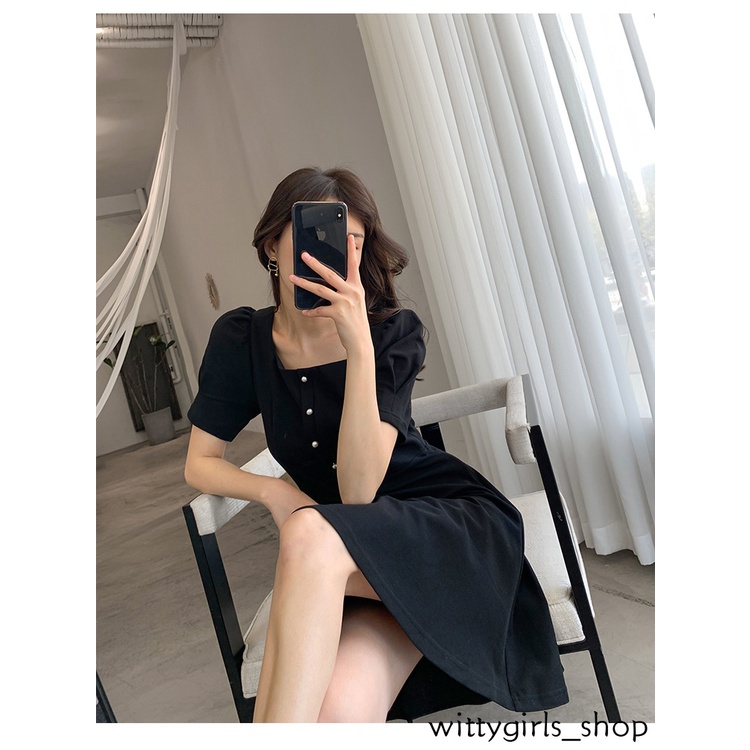 Wittygirls-đầm Ngắn Màu Đen Thời Trang Mùa Hè 2022 Dành Cho Nữ