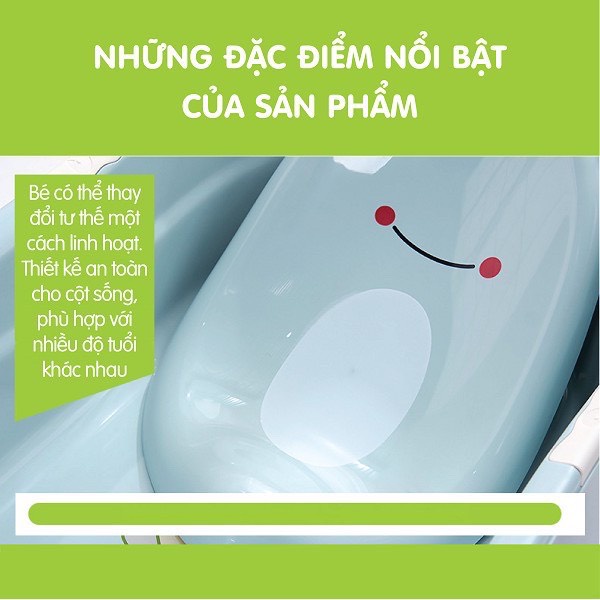 Chậu Tắm Cho Bé BabyJoy Thau Tắm Bé Sơ Sinh Kèm Tựa Lưng Con Ếch Và 2 Cốc Nhựa Cao Cấp