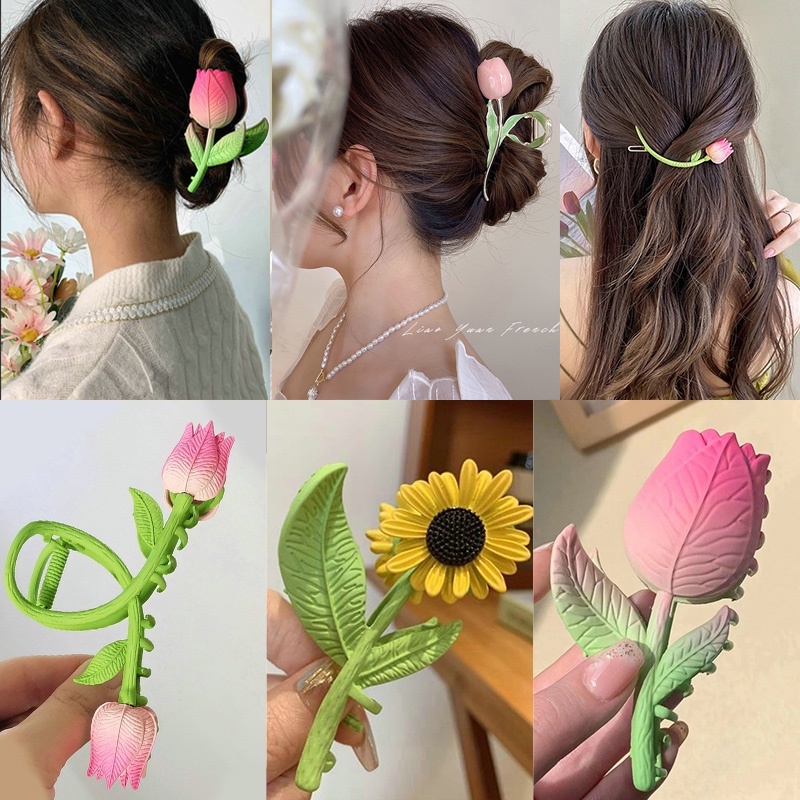 Kẹp TóC HìNh Hoa Tulip ThờI Trang Cho Nữ