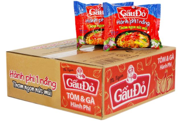 Thùng 30 gói mì Gấu Đỏ hương vị Tôm và Gà 65g | BigBuy360 - bigbuy360.vn