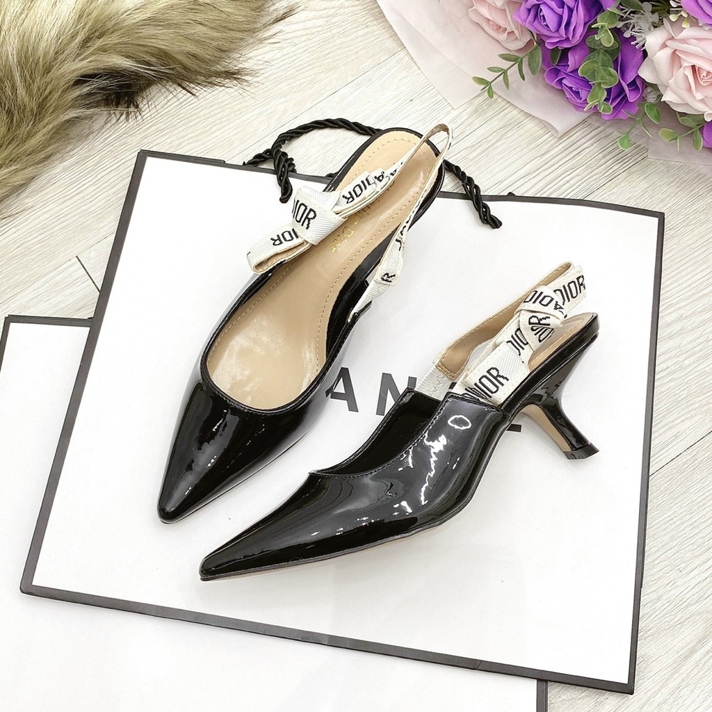 Sandal cao gót chất bóng về gót nhũ 3p TT fullbox