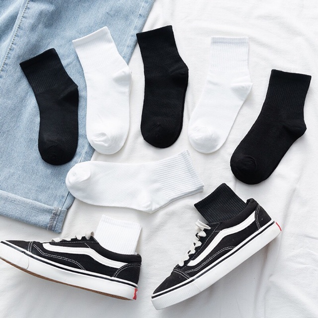 VỚ CỔ CAO + VỚ LƯỜI TRẮNG ĐEN XÁM