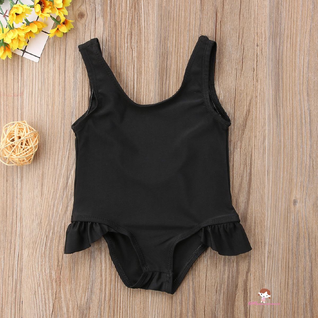 ❤XZQ-Kids Baby Girls Ruffle Solid Swimwear Beachwear