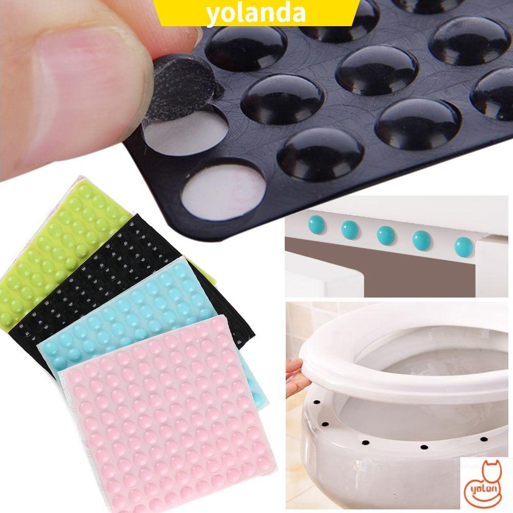 Bộ 100 cái nhãn dán cao su silicone đệm chống trượt chặn cửa hút sốc nhiều màu cho tủ đồ/cửa nhà