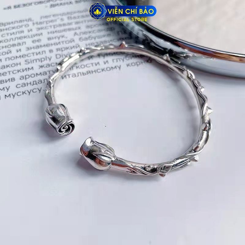 Kiềng bạc nữ Hoa Hồng New chất liệu bạc 925 thời trang phụ kiện trang sức nữ Viễn Chí Bảo L000433