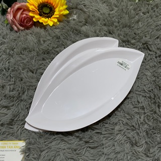 Dĩa nhựa fataco dĩa lá trắng 48