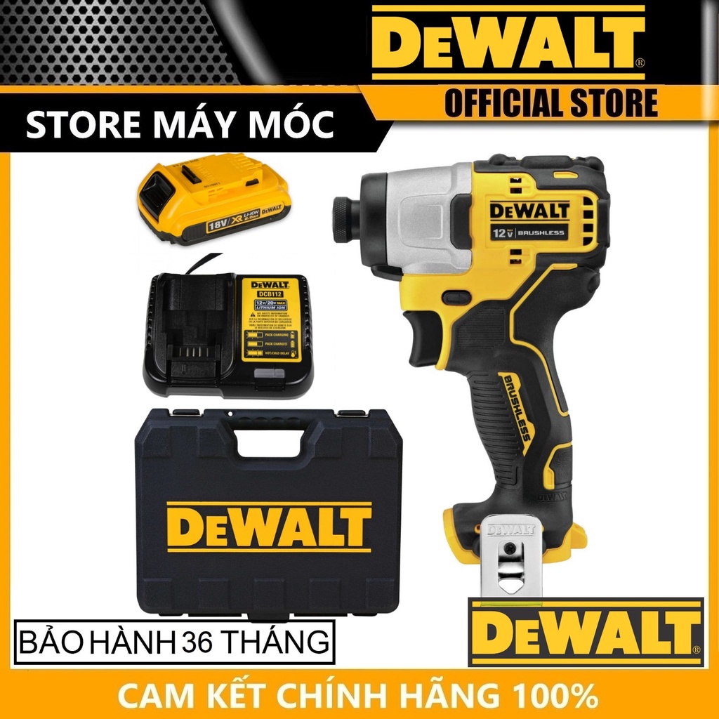 MÁY VẶN VÍT CẦM TAY 12V/BL 163NM DEWALT DCF801D1- HÀNG CHÍNH HÃNG