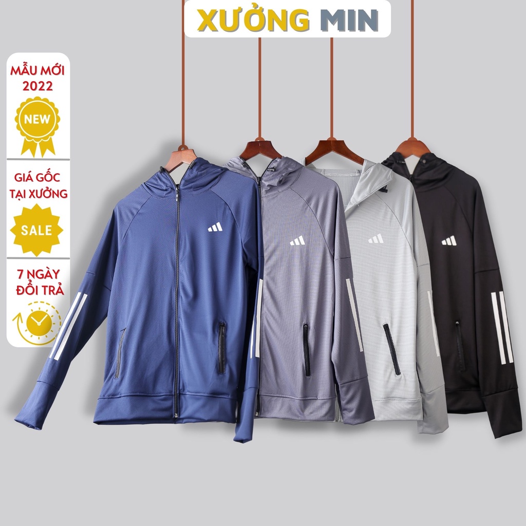 Áo chống nắng nam 3 sọc DAS mới 2022 vải kim cương lụa thông hơi XƯỞNG MIN