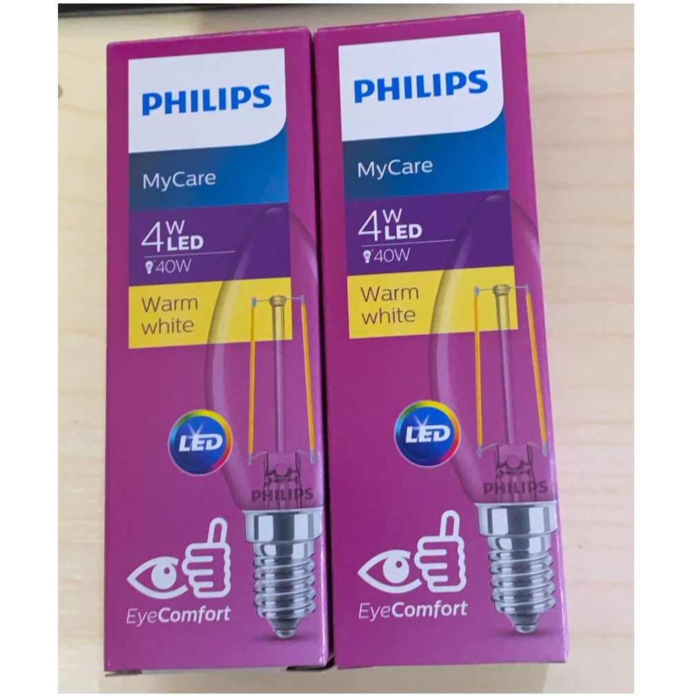 Bộ 2 bóng đèn Philips LED Classic 4W E14 B35 3000K - Ánh sáng vàng | BigBuy360 - bigbuy360.vn