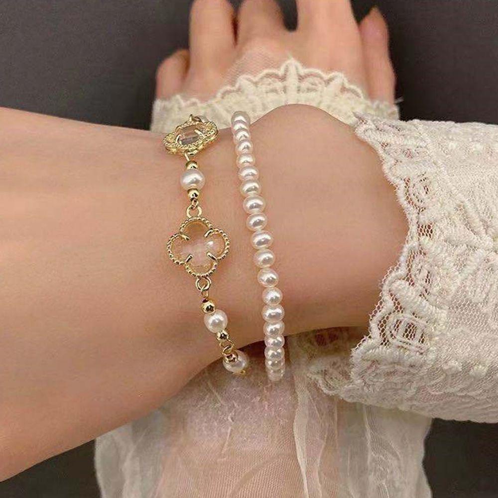 Vòng Tay Cỏ May Mắn MXGOODS Tùy Chỉnh Phong Cách Hàn Quốc Độc Đáo Thời Trang Cho Nữ