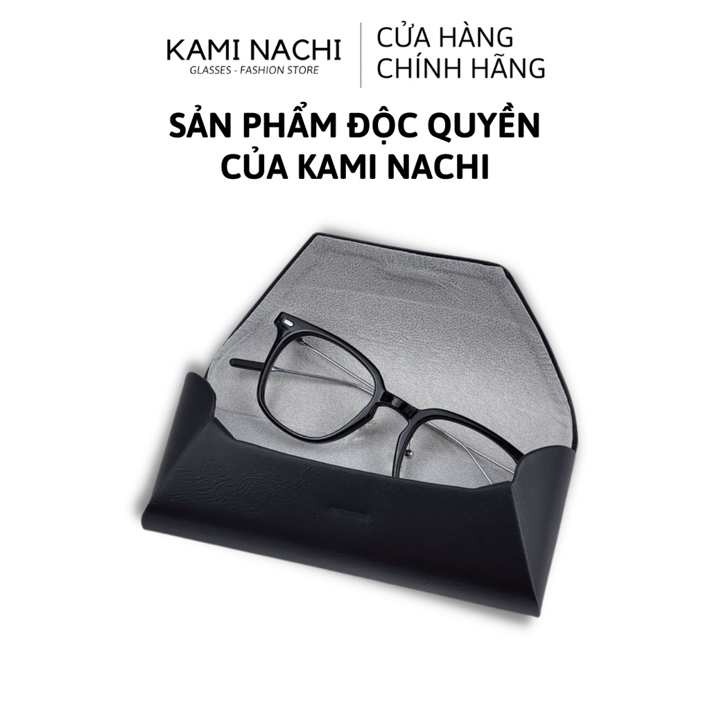 Hộp đựng mắt kính cao cấp bật nắp KAMI NACHI có nam châm chất liệu da PU