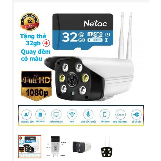 Camera IP YooSee Ngoài Trời FHD 1080 Tiếng Việt + Thẻ Nhớ 32Gb Yoosee