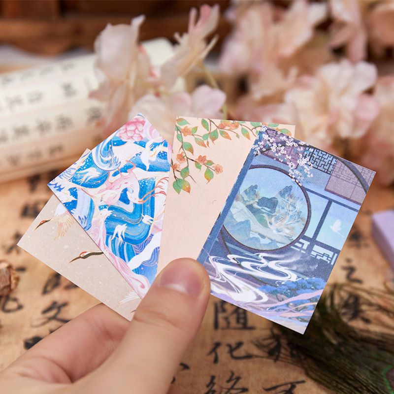 Sổ sticker cổ trang - trang trí sổ tay - ánh nhũ - ánh kim - Nam Phong Giải Ý - 40 x 60 mm - 50 tờ