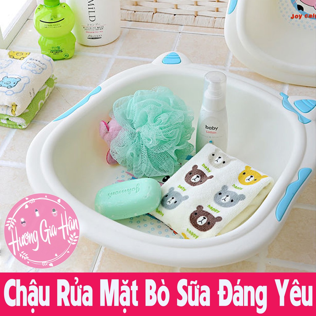 Chậu Rửa Mặt Bò Sữa Đáng Yêu Khiến Bé Thích Mê Mỗi Khi Rửa Mặt