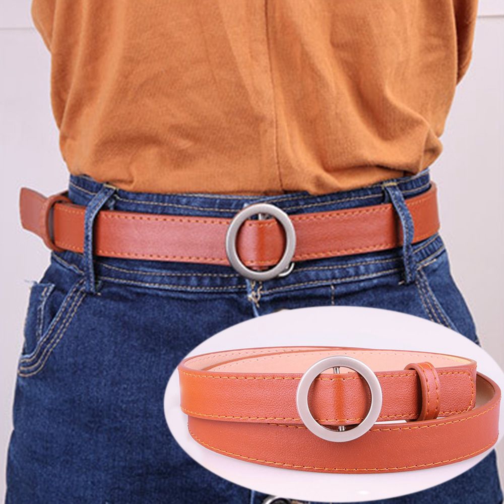 FORBETTER Design Fashion Female PU Leather Solid Belt