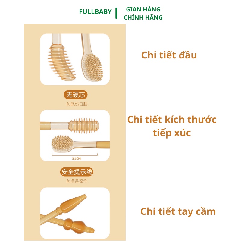 Bộ Rơ Lưỡi + Bàn Chải Silicon Cao Cấp Cho Bé 0-2 tuổi