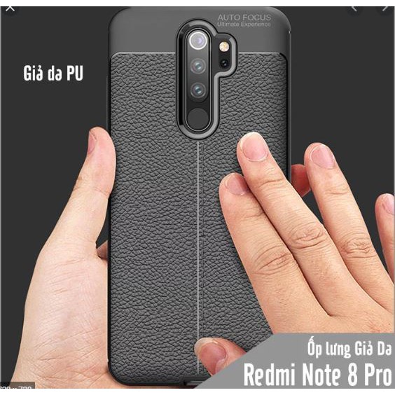 Ốp lưng Xiaomi Redmi Note 8/ Note 8 Pro Giả da chống sốc Auto Focus