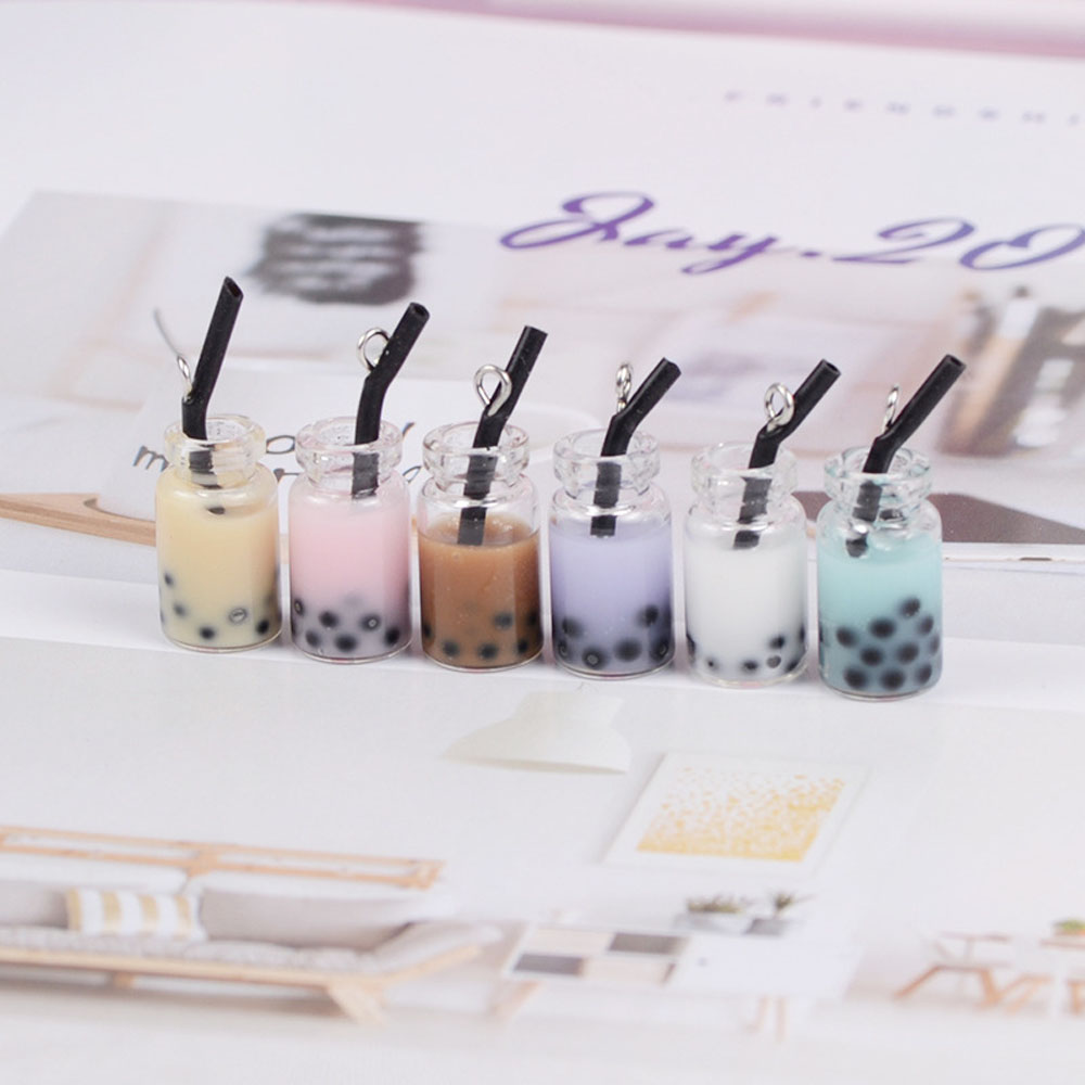 CHARMS Mặt vòng cổ Hình Ly Trà Sữa Xinh Xắn 28x10mm