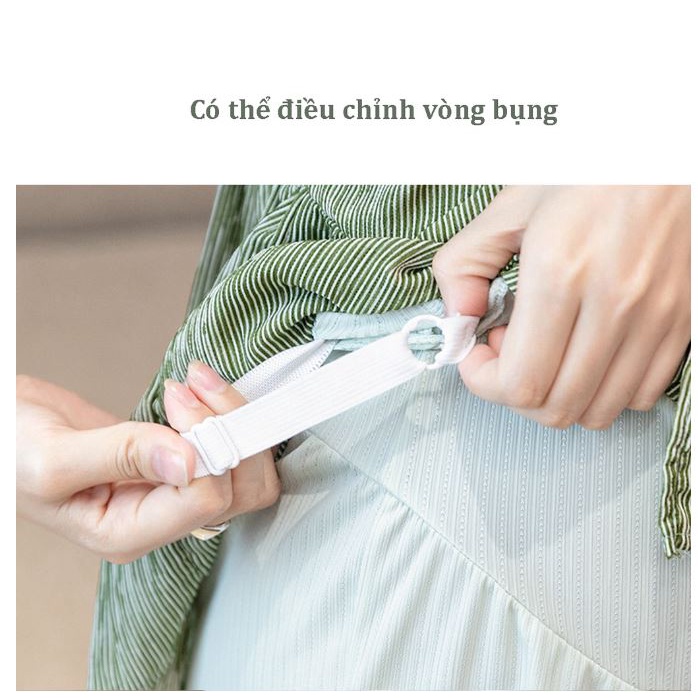 Quần đùi bầu chất lụa viền ren có dây chun điều chỉnh thoáng mát cho mùa hè