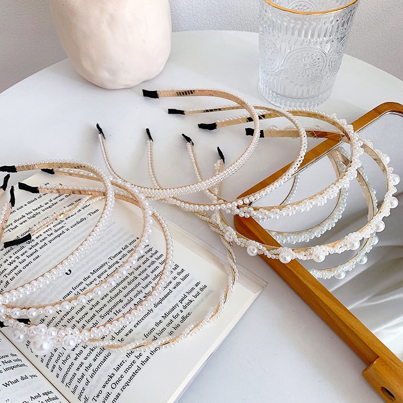 Set 3 Băng Đô Cài Tóc Đính Ngọc Trai Đơn Giản Thời Trang