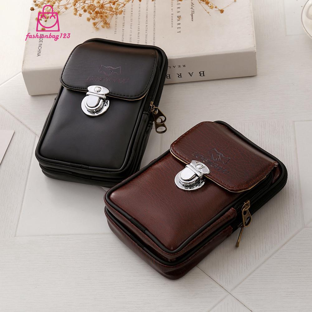 Túi da đeo hông đựng điện thoại đeo thắt lưng vintage cho nam