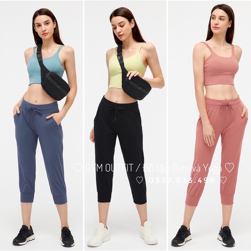 Quần Thể Thao Lululemon Ready To Rulu Jogger Crop - Quần tập Gym - Yoga Vải Lulu Cao Cấp Co Dãn Thoải Mái
