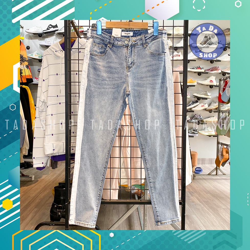 Quần jeans sọc trắng Quảng Châu chuẩn đẹp loại 1 full tag mác [Ảnh thật]