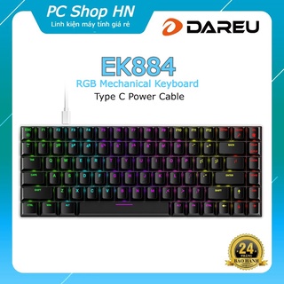 Bàn phím cơ Gaming DAREU EK884 84KEY (RGB, Blue/ Brown/ Red D switch)