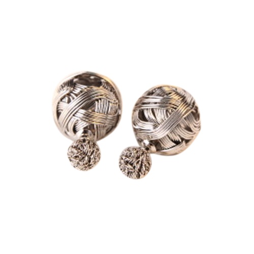 Cặp khuyên tai thiết kế 2 đầu hình quả bóng độc đáo sang trọng dành cho nữ