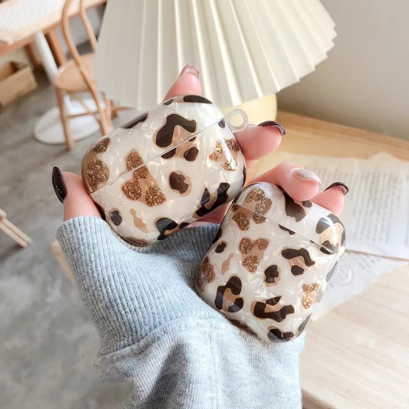 newest airpods 3 Vỏ Bảo Vệ Hộp Sạc Tai Nghe Airpods 1 / 2 Pro Họa Tiết Da Báo Cao Cấp airpods 3