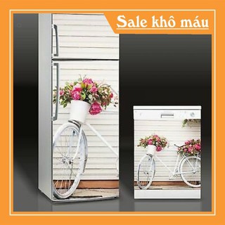Miếng dán tủ lạnh chống thấm nước - chất liệu decal bóc dán – phù hợp mọi loại tủ - xe đạp 121