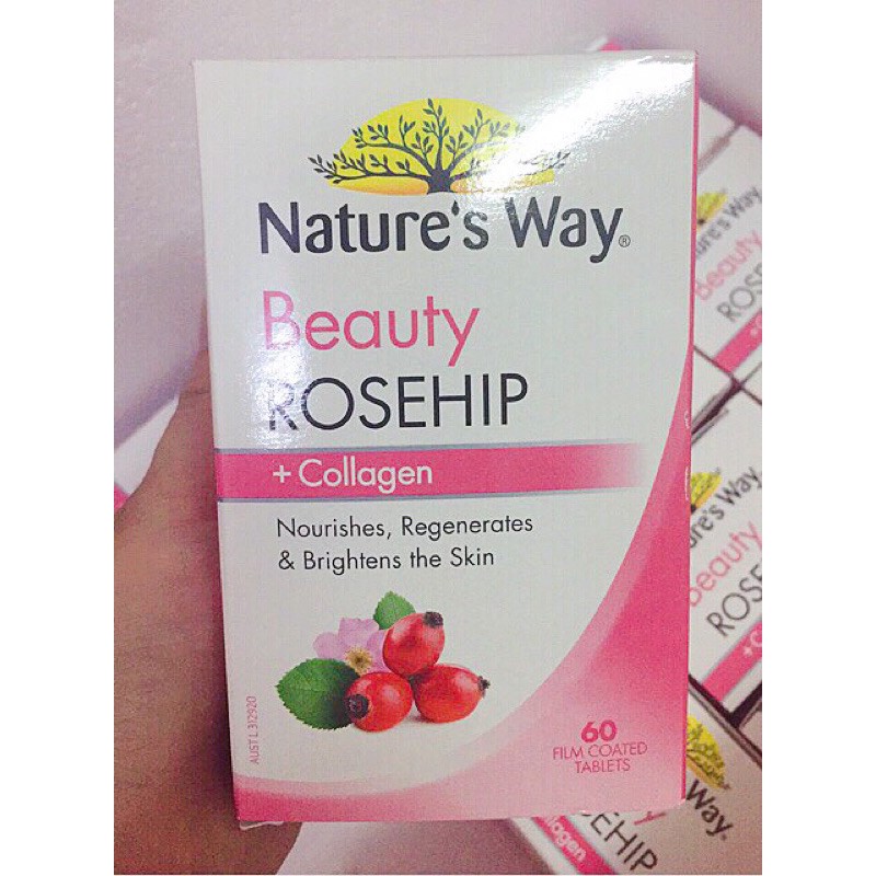 Viên uống trắng da Nature’s Way Beauty Rosehip + Collagen (60 viên) | BigBuy360 - bigbuy360.vn
