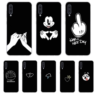 Ốp Lưng Samsung Galaxy A10 A20 A30 A40 A50 A70 A80 TPU mềm Case Cá tính đen tuyền Two