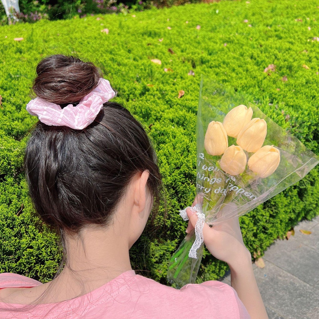 Dây Buộc Tóc Vải Lưới Màu Sắc Ngọt Ngào Phong Cách Hàn Quốc