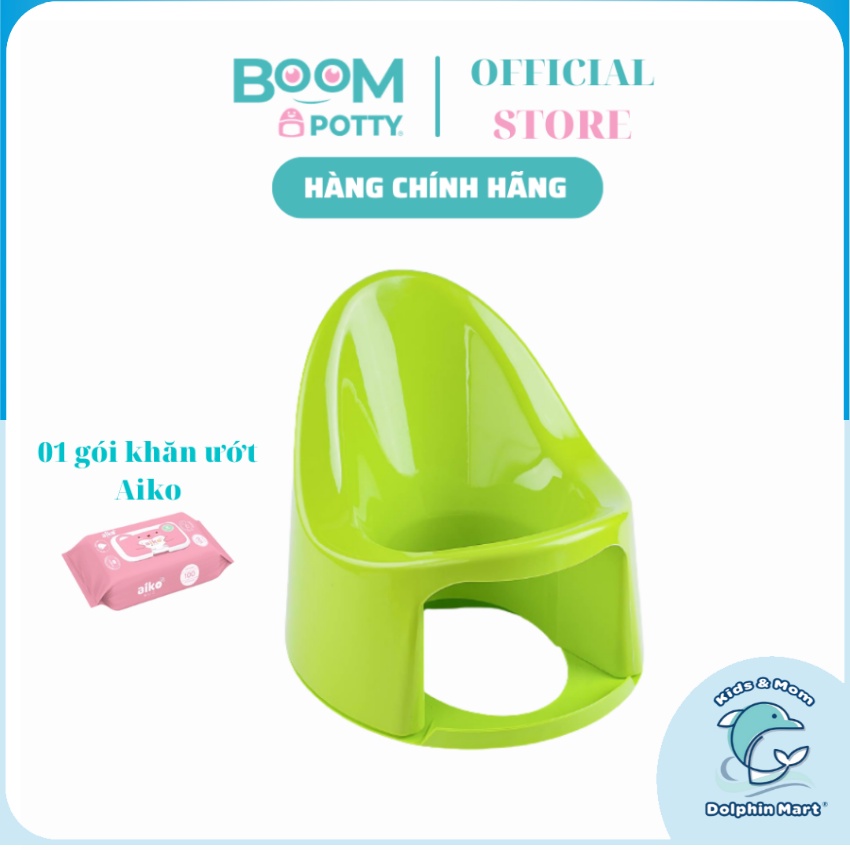 Combo Bô Rửa Đa Năng Boom Potty cho bé từ 7 tháng bao gồm Khăn Ướt Aiko Không Mùi 100 Tờ