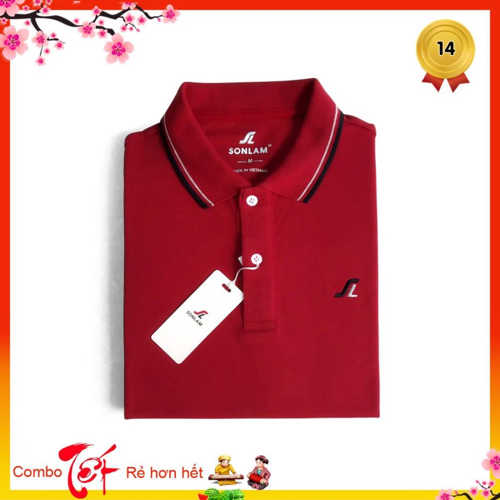 Áo Thun Nam Có Cổ ⚡️ Hàng VNXK Cao Cấp ⚡️ Áo Thun Nam Polo Sonlam V1 Màu Đỏ Đô New !