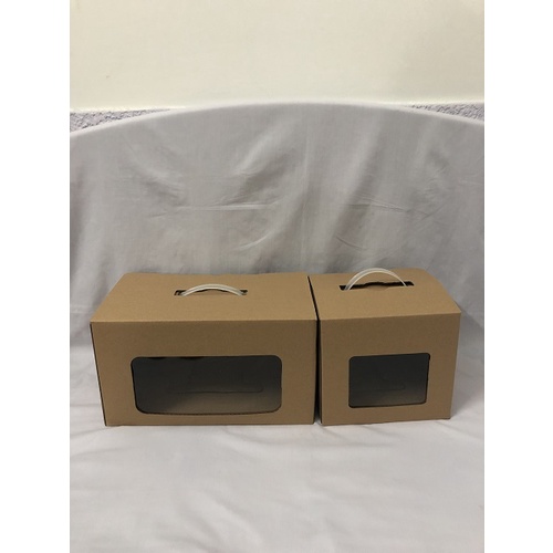 Hộp giấy để trái cây/đồ nặng có quai xách có 2 kích thước/cái