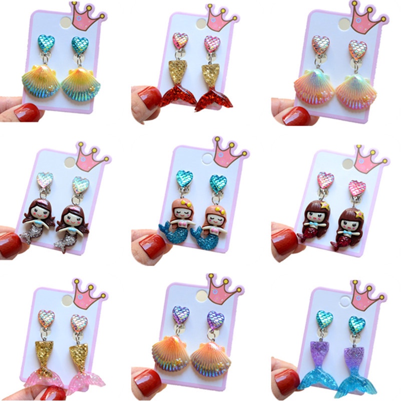 Bông tai hình vỏ sò hoạt hình cho bé gái