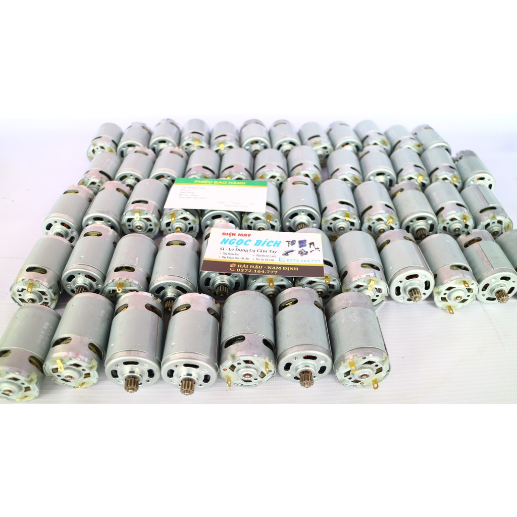 Motor 550 Công Suất Cao Có Sẵn Bánh Chuyên Cho Máy Khoan Pin 12V - 16,8V - 21V