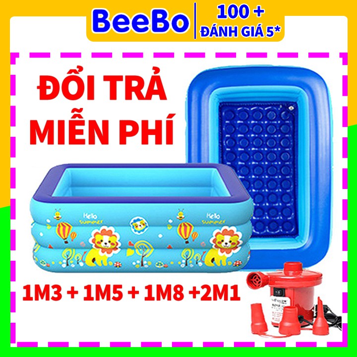 [Mã SKAMLTSW8 giảm 10% đơn 100K] Bể Bơi Phao Cho Bé – 1m2, 1m5, 1m8, 2m1 – Có Đáy Chống Trượt