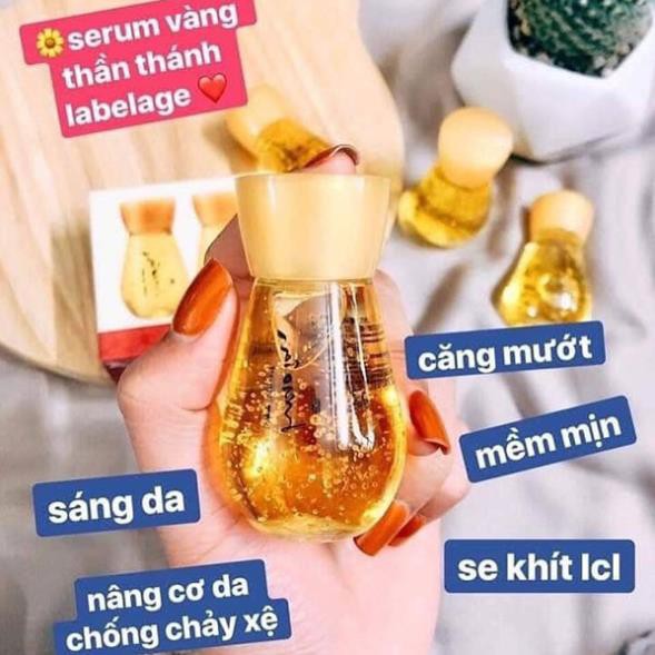 Bộ serum vàng 24k mini dưỡng trắng da chống lão hóa mờ thâm nám Labelage Hàn Quốc 30mlx2 lọ