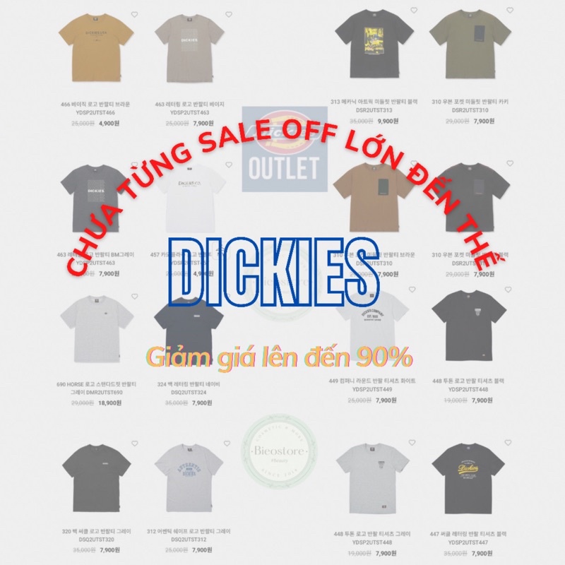 Áo quần Dickies săn sale web hãng 100% Authentic