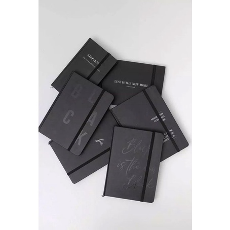 Quà 8/3 - Sổ tay A5 ruột trơn Crabit Plain Black is the new black - The Black Book 130GSM - Giao hỏa tốc