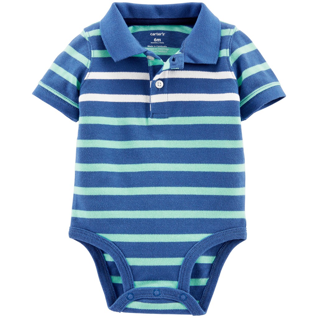 CHỌN MẪU Body bé trai cổ đức,bộ áo liền quần chip cộc tay polo xuất dư,bodysuit da cá mặc với  quần thể thao kaki cotton