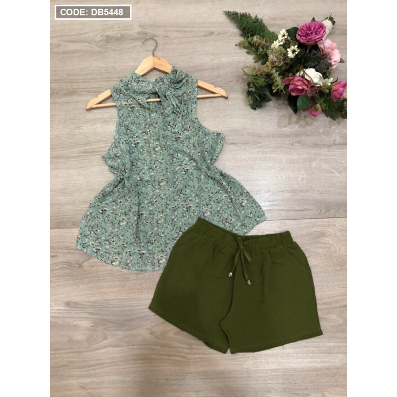 Set bộ đùi in hoa cột nơ