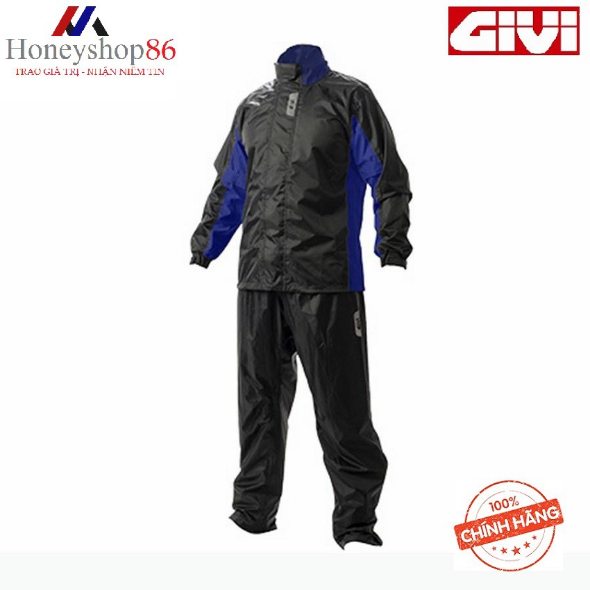 Áo Mưa Bộ Givi RIDER TECH Rain Suit Black Grey RRS07 AX-NG HONEYSHOP86