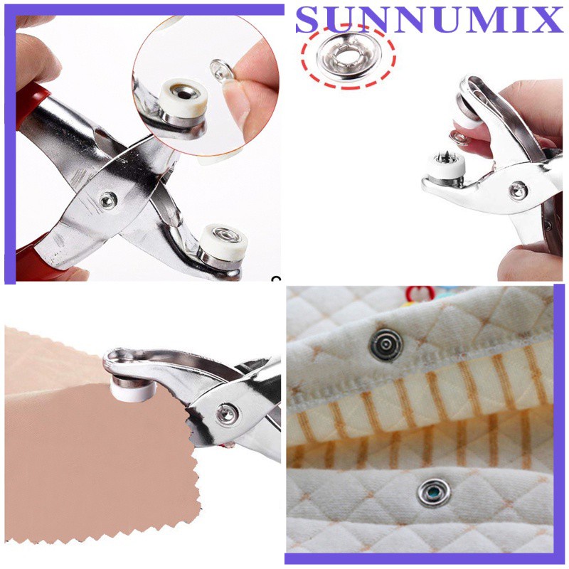 [SUNNIMIX] Snap Fasteners Poppers Press Studs Metal 10mm Prong Ring for Sewing Crafting